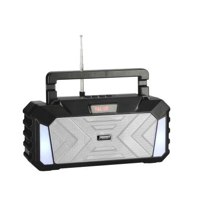 China PORTABLE High Quality Outdoor Wireless Rechargeable Portable High Fidelity Speaker Solar Radio with Colorful Lights for sale