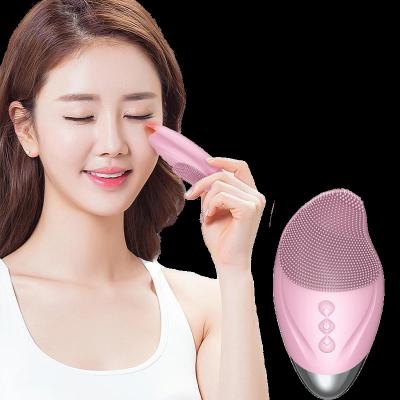 China 2022 ABS Ultrasonic Facial Massager Mini Electric Silicone Face Cleaning Brush Sonic Vibrating Massager Scrubber Facial SPA DEEP CLEANSING Cleansing Brush for sale