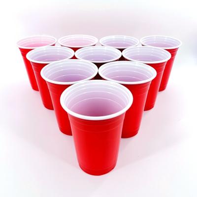 China Party Custom Printed Plastic Cup party game Drinking  red white and black vasos de plastico colores pink matte disposable cup for sale