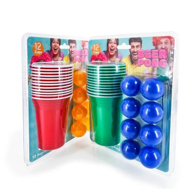 China Party Einweg Kunststoff rote Tasse Spielset Adult Party Game supplies Cups Balls Beer Pong Drinking Set for sale