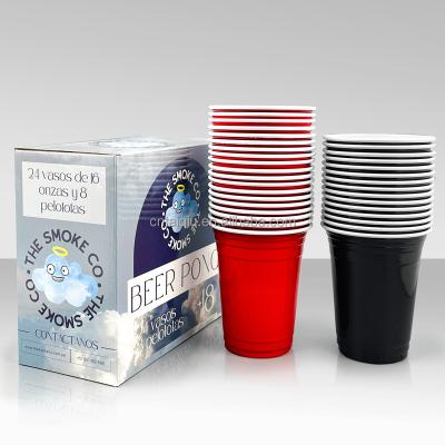 China Disposable Eco Friendly Stocked Biodegradable Taiqiu OEM Beer pong group red cup beer pong table tennis competition drinking game recyclable materials party cups for sale