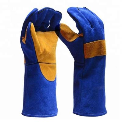 China Breathable Heat / Oven / Fireplace / BBQ Fire Resistant Cowhide Welding Gloves16inchs for sale