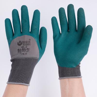 China Industry Outdoor Protective 13 Gauge Sponge Rubber Coated Polyester Gloves for sale