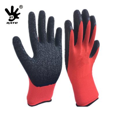 China Breathable 13 Gauge Latex Wrinkle Coated Safety Work Hand Protection Gloves For Household Gardening Construction for sale