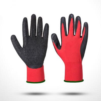 China Slip-Resistance 13 Gauge Polyester Knitted Latex Coated Hand Gloves , Industrial Gloves Latex Cable Grip for sale