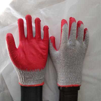 China Breathable Cheap Rubber Red Latex Coated Work Gloves for sale