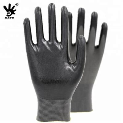 China Breathable 13g Gray Nitrile Coated Gloves Cheap Nitrile Coated Nylon Gloves for sale