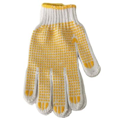 China Anti-Slip Working Gloves 45g-75g PVC Dotted Cotton Natural White Gloves Used For Personal Protection for sale