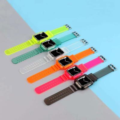 China Fashion. Apple Watch Band Men's and Women's Fashion Watch Band Transparent Rubber Straps Sports Watch Bands 2 3 4 5 6 7 Smart Series 1 for sale