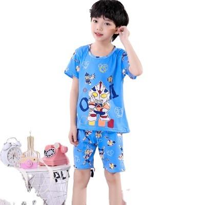 China Stain home girls pajamas milk silk gray cartoon kids pajamas 2020 wholesale kids QUICK DRY wear sleepwear for sale