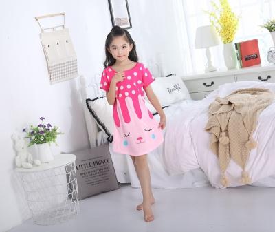 China Summer Short-Sleeved Fifties Children's Suits Girls Children's Pajamas QUICK DRY Summer Milk Pajamas Silk Home Clothing Lightly for sale