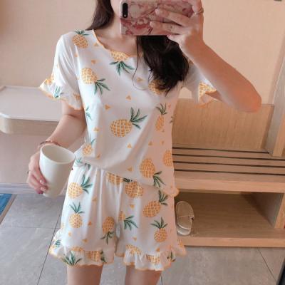 China Cheap high quality QUICK DRY pajamas woman sets with shorts women pajamas cute pictures nightgown casual sleepwear for sale