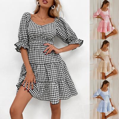 China 2022 Anti-Static Cotton Dress Women Vestido Casuales De Fiesta Muje Vestidos Cortos Algodon Elegantes Para Mujer Summer for sale