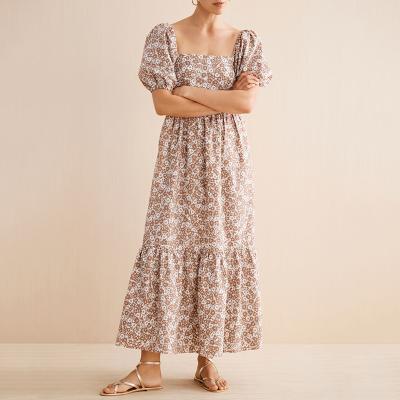 China 2022 Summer Women Clothing Breathable Sleeve Breathable Cotton Midi Dresses Custom Made Summer Women Midi Dress for sale