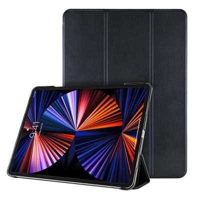 China Auto Sleep/Wake Premium Leather Triple Stand Tablet Case Hard Cover For iPad Pro 12.9inch 5th Gen 2021 for sale