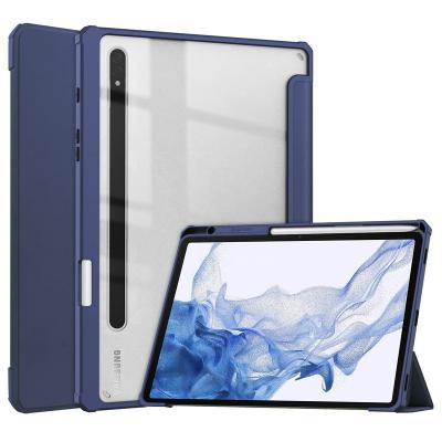 China Auto Sleep Wake Function Transparent Back Stand Smart Cover Shockproof Rugged Case For Samsung Galaxy Tab S7 Fe 12.4