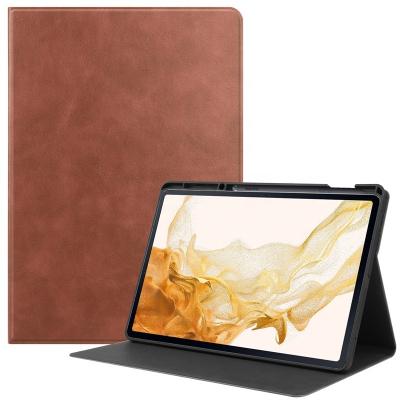 China Sleep Wake Function Book Style Smart Cover Auto Stand Flip Leather Folio Case with S Pen Holder for Samsung Galaxy Tab S7 Fe 12.4