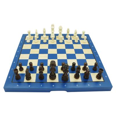 China Education Game Set Inlaid Wooden Chess Set With Folding Chess Board Wooden Board Game for sale