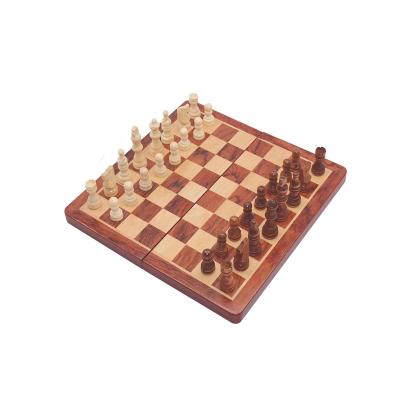 China Decorative High Grade Inlaid Wooden Chess Box With Metal Chess Pieces for sale