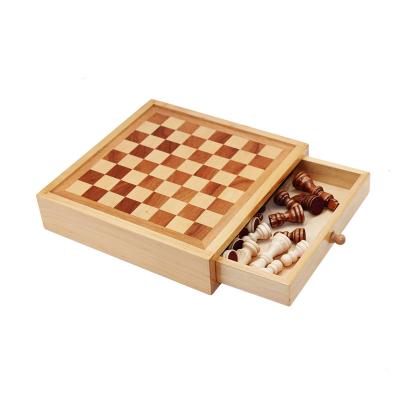 China Wooden Theme Chess Sets Chess Draft Backgammon Set Handmade Wooden Chess Box with Chess Pieces and Checkers for sale