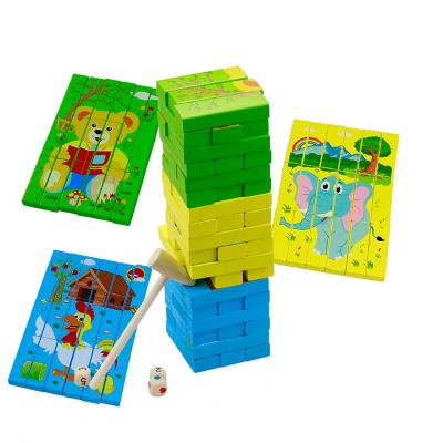 China Construction toy 2020 new design and mini promotion 48pcs wooden block with custom color wooden blocks for sale