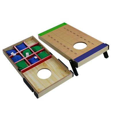 China Funny Family Game for Bean Bag Toss Game Wooden Panel 2 in 1 Bean Bag Toss Game and Tic Tac Toe Game Set with Sandbags Outdoor Games for Family for sale