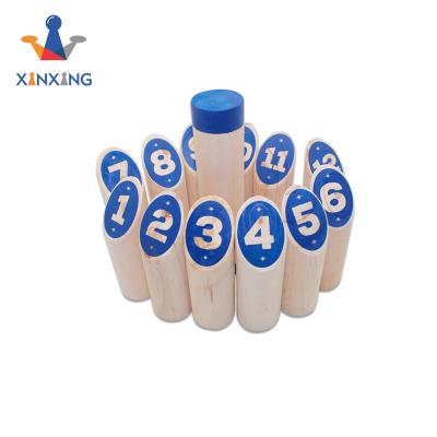 China Wooden Skittles Kubb Skittles Game and Finnish Skittles for Outdoor Games Kids Gardening Game Toy for sale