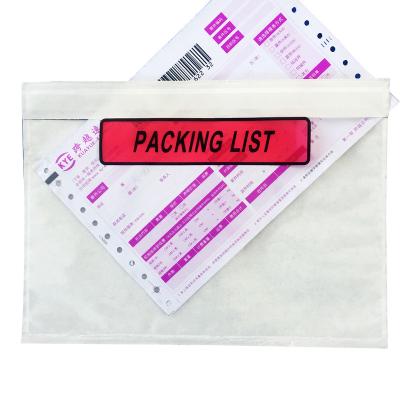 China Self adhesive made in china stand clear self adhesive packing slip envelope for invoice included pocket for sale