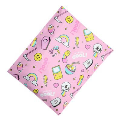 China Self Adhesive Envelope Custom Logo Shipping Poly Envelope Sleeves Polymailer Plastic Bags Pink Ads Waterproof Self Adhesive Envelope for sale