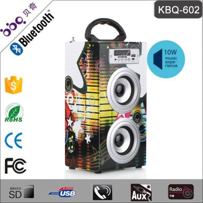 China BBQ KBQ-602 10W 1200mAh 2016 Hot Selling USB/TF/LINE IN/FM Radio Professional Portable Wireless Mini Bluetooth Speaker for sale