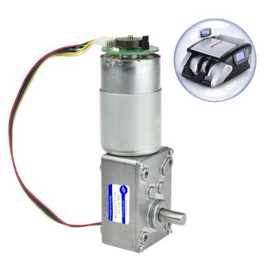 China A58-555 Drip-proof 5840 555 Hall Encoder Gear Motor Reversible Geared Gearbox 12V Worm 24V DC Electric Motor for sale