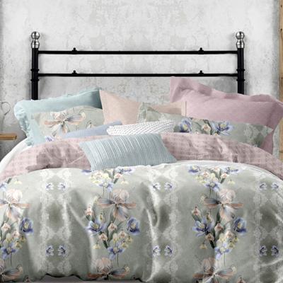 China Factory Wholesale Viable Gray Cotton Color With Flowers Duvet Cover Set Bedding Set Directly for sale