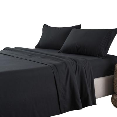 China Low Price Sheet Set Bedroom 4 Pcs Microfiber Sustainable Microfiber Flat Sheet Low Price for sale