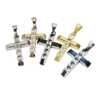 China Fashion Gold Religious Jewelry Iced Out Crystal Cross Pendant Necklace for sale