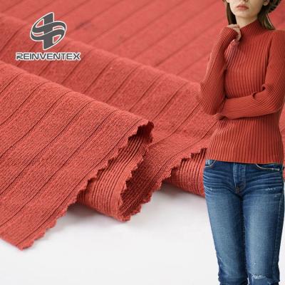 China Bulk Wholesale Recycled Stretch 4117 Eco-Friendly Knitted Drop Needle Rib Fabric Polyester Spandex Polyester Spandex for sale