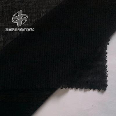 China Double Faced Black Double Faced Jersey 50% Polyester 50% Ultrathin 2*2 Rib Knit Fabric for sale