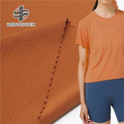 China Stretch Keqiao Factory 1696 Custom Design Lightweight Stretch Polyester Spandex T-Shirt Knitted Solid Mesh Fabric For Sports Underwear for sale