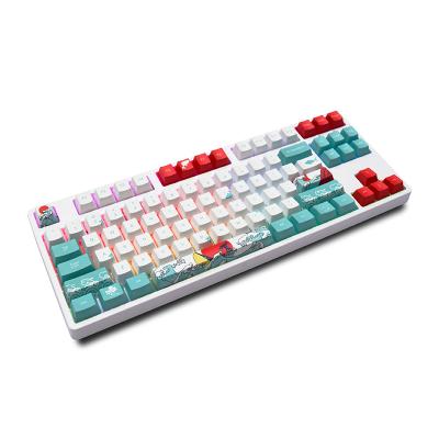 China AFLION Anti-Ghosting Double Pulled ABS Pbt Keycaps Coral Sea Water Print Double For Gaming Wired Wireless Mechanical Keyboards for sale