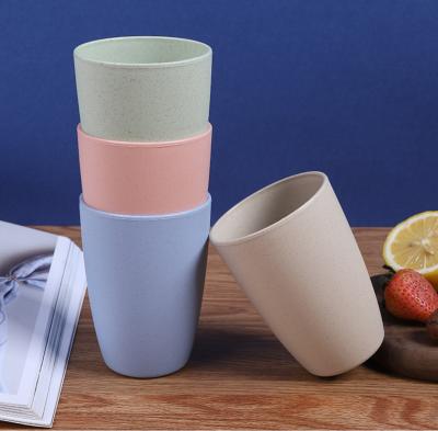 China Viable Water Bottle Biodegradable Healthy Coffee Mugs Drinking Unbreakable Wheat Straw Cup Adult Children for sale