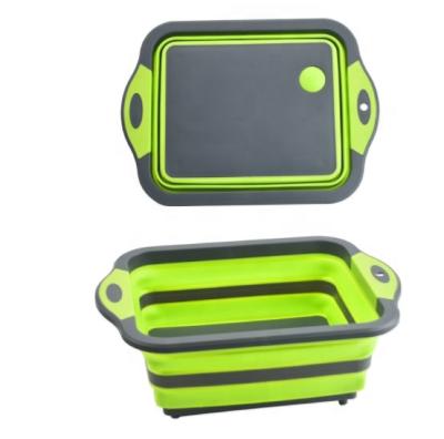 China Good Quality Sustainable Wholesale Customized Double Foldable Plastic With Handle Cutting Board For Camping for sale