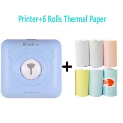 China 203PDI Mini Portable Thermal Printer Paper Black and White Pocket Photo Thermal Printer BT Android IOS Wireless Printers 58mm Printing for sale