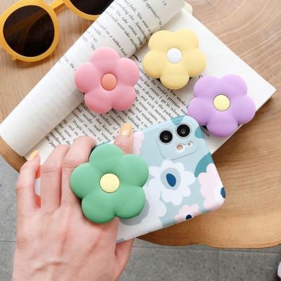 China Adjustable Cute 3D Cartoon Flowers Foldable Cell Phone Holder Stand For Phone And Tablets Universal Finger Ring Mobile Phone For Iphone for sale