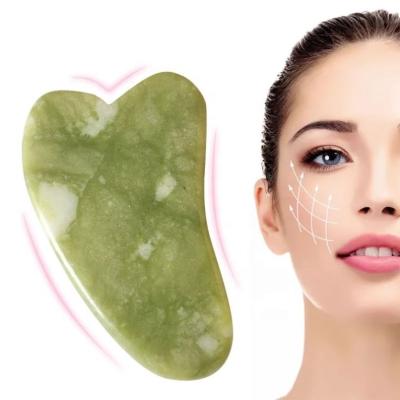 China Natural Face Lift Jade Face Massager Gua Sha Scraper Panel Dredge Relaxation Facial Meridian Skin Muscle Face Gouache Slim Lifting Scraper for sale