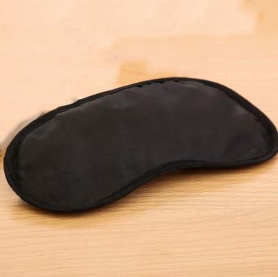 China Custom Black Color Polyester Sleep Satin Soft Black Printed Comfortable Eye Mask Anti-wrinkle for sale