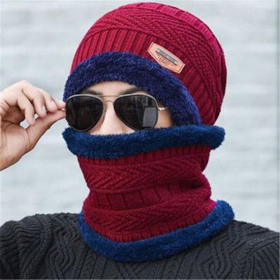 China COMMON hat men knit hat warm scarf set winter woolen outdoor earmuffs cycling outdoor camping to keep warm and cold R0780-1 for sale