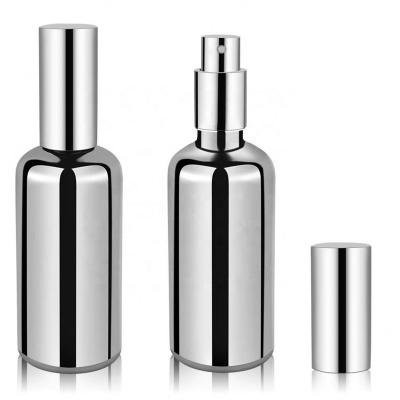 China Personal Care Wholesale Luxury Empty Refillable Roller Oil Spray 10ml 50ml Glass Aluminum UV Perfume Bottles for sale