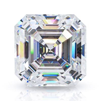 China Color Play or Fire Manufacturer White Asscher Cut VVS Certificate Loose Stone Moissanite for sale