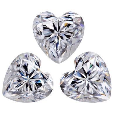 China Color Play or Fire Factory 100% Pass Past Diamond Tester D VVS Excellent Heart Cut Loose Gemstone Moissanite Price Per Carat for sale