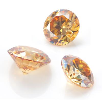 China Color Play or Fire High Quality Round Cut Campagne Moissanite Stone For Jewelry Making for sale