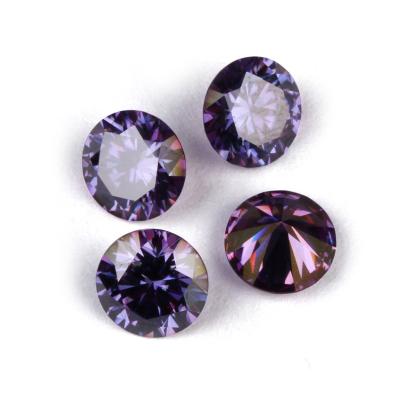 China Color Play or Fire Factory Direct Round Cut purple moissanite stones For Jewelry Making for sale